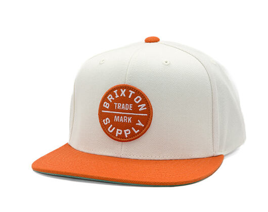 Kšiltovka Brixton - Oath Iii Snapback - Off White/Burnt Orange