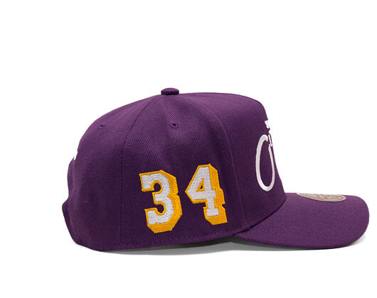 Kšiltovka Mitchell & Ness - Player Script Hwc - NBA - Los Angeles Lakers - Shaquille O'Neal - Purple