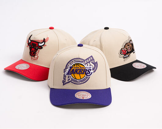 Kšiltovka Mitchell & Ness - Off Tilted - NBA - Los Angeles Lakers - Off White
