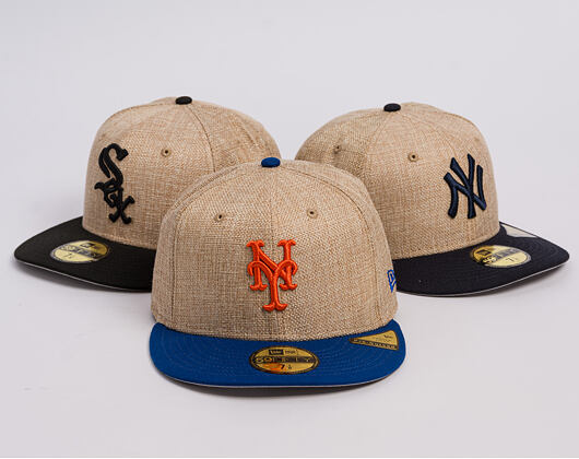 Kšiltovka New Era - MLB "Summer Twine" 59FIFTY - NY Mets - Team Color / Open Market Tan