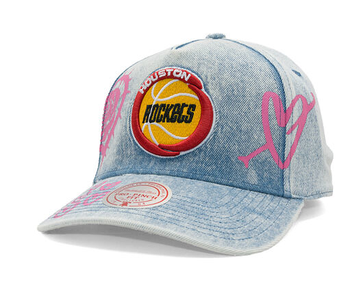 Kšiltovka Mitchell & Ness - Painted Love - NBA - Houston Rockets - Light Blue