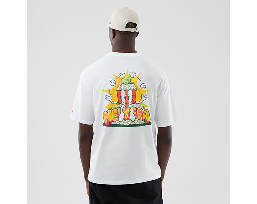 Triko New Era - Branded Food Character Oversized Tee - White