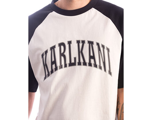 Triko Karl Kani - Sport College Boxy Raglan T-Shirt - Cream/Black