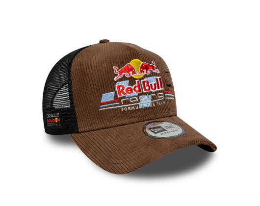 Kšiltovka New Era - F1 Distressed Cord 9FORTY A-Frame Trucker - RED BULL F1 - Chestnut Brown