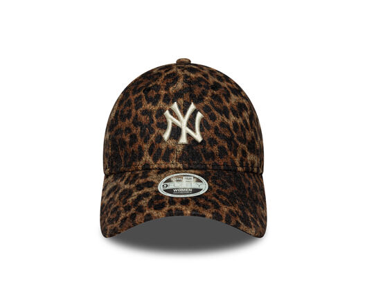 Dámská Kšiltovka New Era - MLB Cosy Leopard 9FORTY - NY Yankees - Deep Auburn / Black