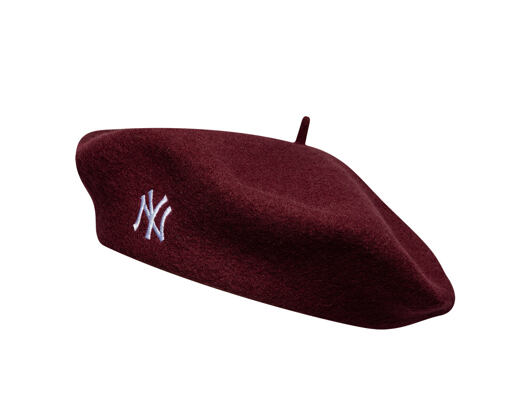 Dámský Baret New Era - MLB Wool Script Beret - NY Yankees - Burgundy