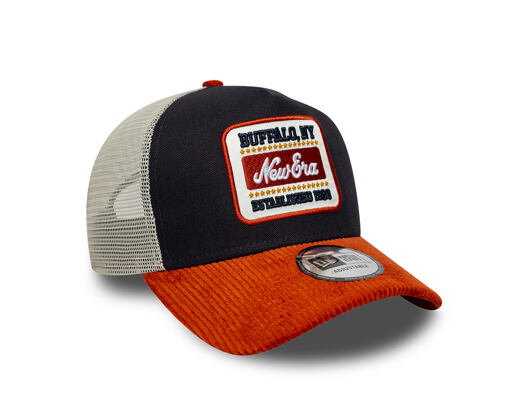 Kšiltovka New Era - Branded Patch Cord 9FORTY A-Frame Trucker - Navy / Warm Flame