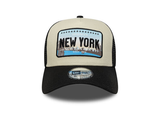 Kšiltovka New Era - Branded Licence Plate 9FORTY A-Frame Trucker - Black / Stone