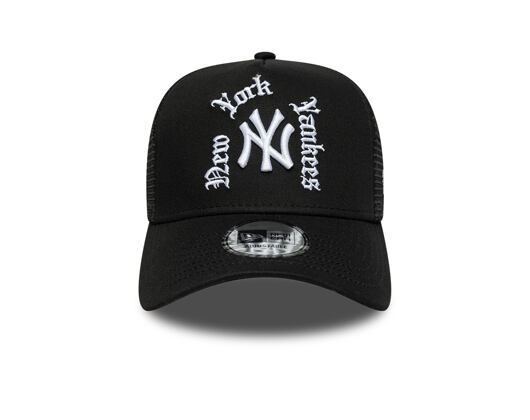 Kšiltovka New Era - MLB Wordmark 9FORTY A-Frame Trucker - NY Yankees - Black