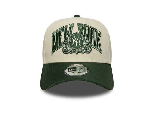 Kšiltovka New Era - MLB Wordmark Suede 9FORTY A-Frame - NY Yankees - Cream / Cilantro Green