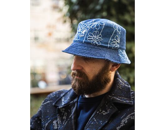 Klobouk Kangol - Denim Mashup Bucket - Black Trompe L'Oeil