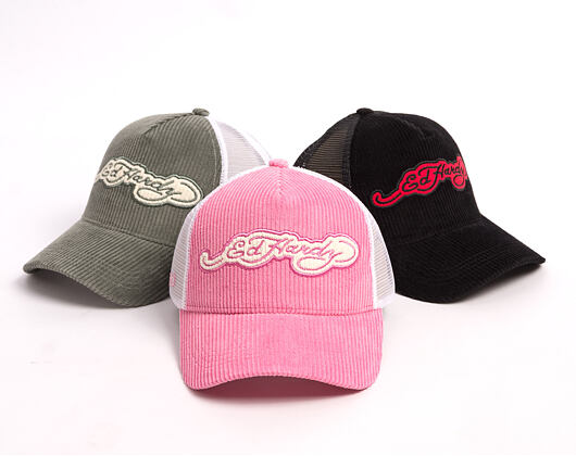 Kšiltovka Ed Hardy - Embroidery Applique Cord 5 Panel Trucker Cap - Hot Pink
