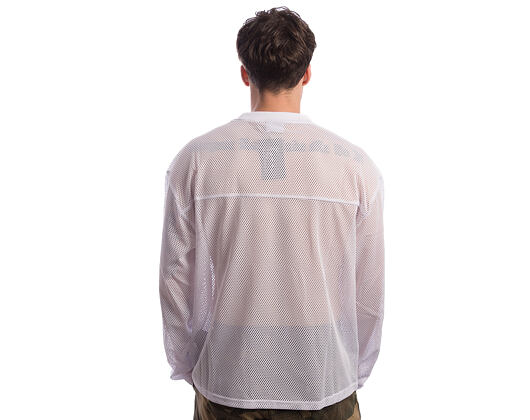 Triko s dlouhým rukávem Karl Kani - Stencil Mesh Boxy Longsleeve - White