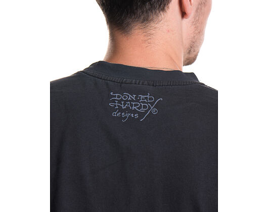 Triko Ed Hardy - Mens New York City Diamante Tshirt - Black
