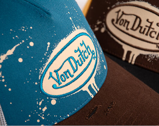 Kšiltovka Von Dutch - Baseball - Print & Embroidery - Light Blue / Brown