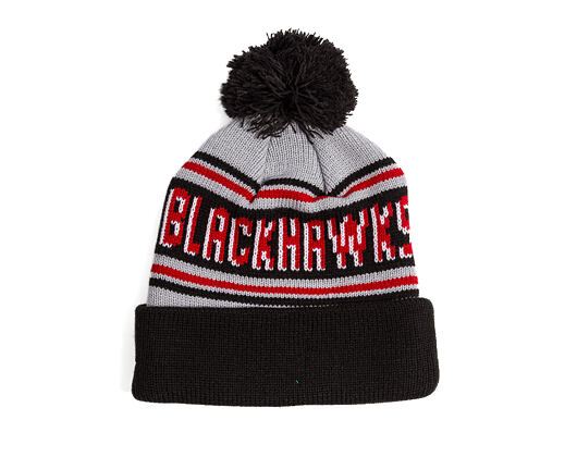 Kulich New Era - NHL Evergreen Wordmark Pom Medium Knit - Chicago Blackhawks - Team Color