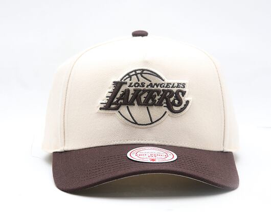 Kšiltovka Mitchell & Ness - NBA Brown And Cream Pro Snapback - Los Angeles Lakers - Cream