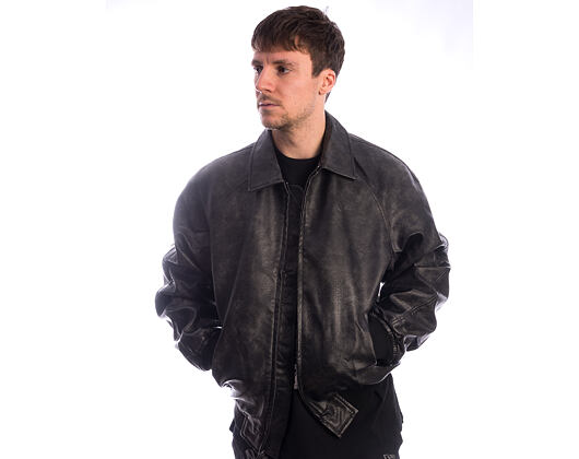 Bunda Karl Kani - Signature PU Leather Bomber Jacket - Black