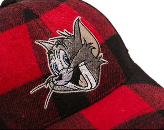 Kšiltovka Capslab - Tom & Jerry Trucker - Tom Grin Buffalo Check - Red / Black