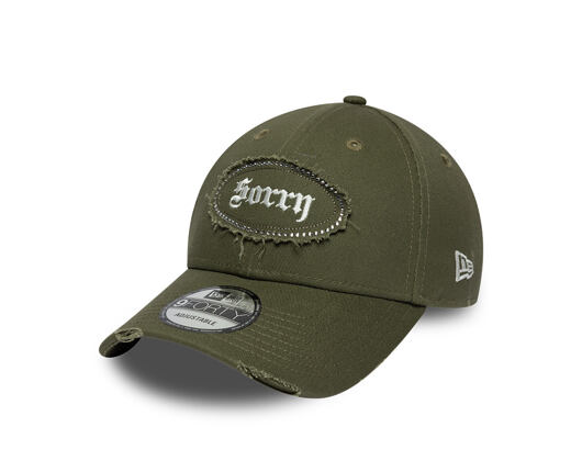 Kšiltovka New Era - Branded Gem Patch Distress 9FORTY - New Olive