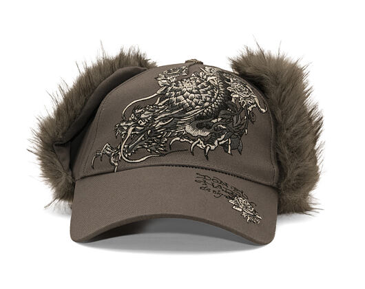 Kšiltovka Ed Hardy - Crawling Dragon Trapper - Grey