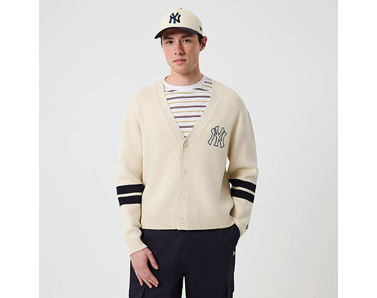 Svetr New Era - MLB Knit Cardigan - NY Yankees - Cream