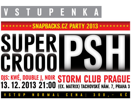 Standardní Vstupenka na Snapbacks.cz vánoční mejdan 2013