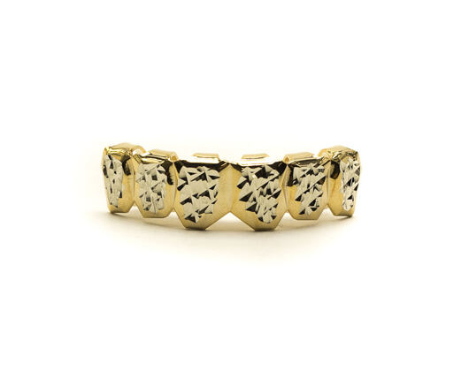 Pozlacené zuby King Ice Diamond Cut Top Grillz