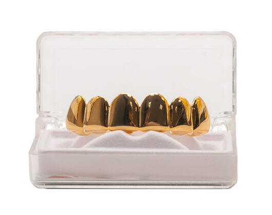 Pozlacené zuby King Ice Gold Plain Top Grillz