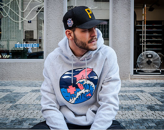 Mikina s kapucí Pink Dolphin Splash Wave Hoodie Heather Grey