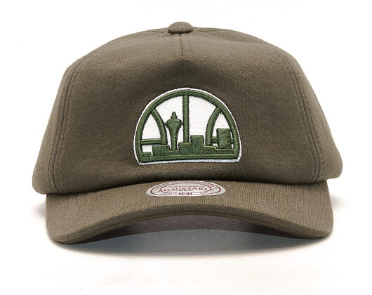 Kšiltovka Mitchell & Ness Throwback Seattle Supersonics Olive Snapback