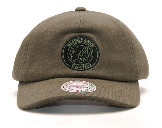 Kšiltovka Mitchell & Ness Throwback Chicago Blackhawks Olive Snapback