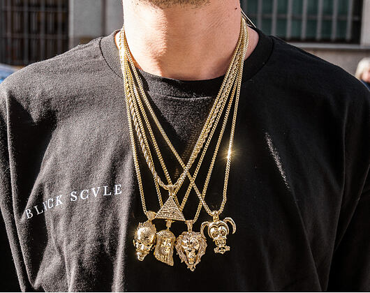 Pozlacený Řetízek na krk King Ice The 14K Gold Harley Quinn Necklace from Suicide Squad