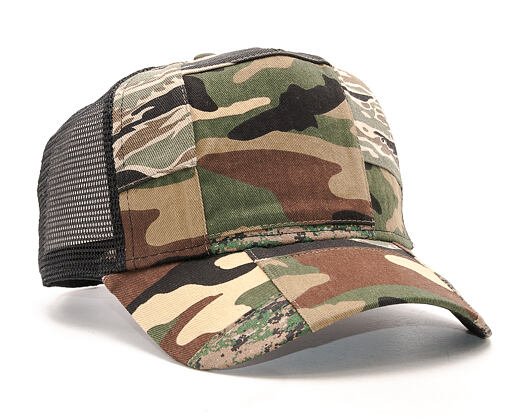 Kšiltovka New Era Patchwork Camo Trucker 9FORTY Woodland Camo Snapback