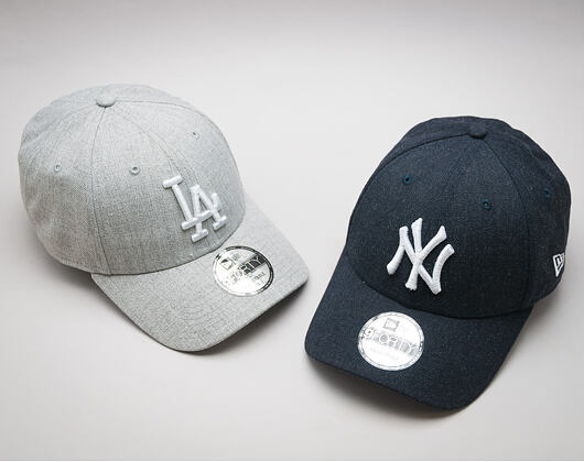 Kšiltovka New Era Heather Team Essential New York Yankees Heather Navy 9FORTY Strapback