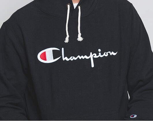 Mikina S Kapucí Champion Hooded Sweatshirt Classic Logo Black 215210