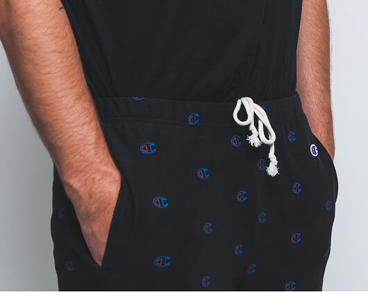 Tepláky Champion Elastic Cuff Pants Mini Logo Print Black