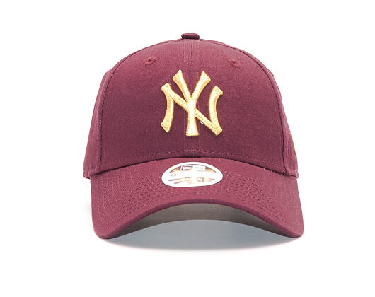 Dámská Kšiltovka New Era Essential New York Yankees 9FORTY Maroon/Gold Strapback