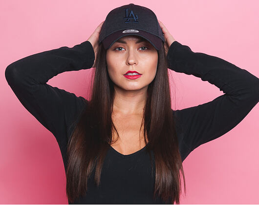 Dámská Kšiltovka New Era Jersey Heather Los Angeles Dodgers 9FORTY Navy Strapback