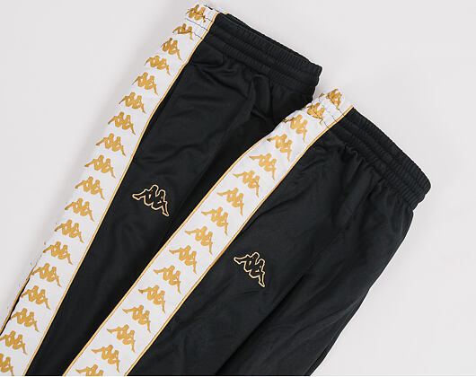 Tepláky Kappa Banda Astoria Snaps Slim Black/White/Gold