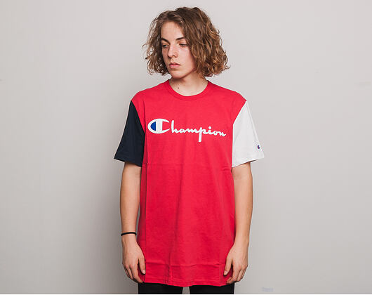 Triko Champion Crewneck T-Shirt Logo Print Red
