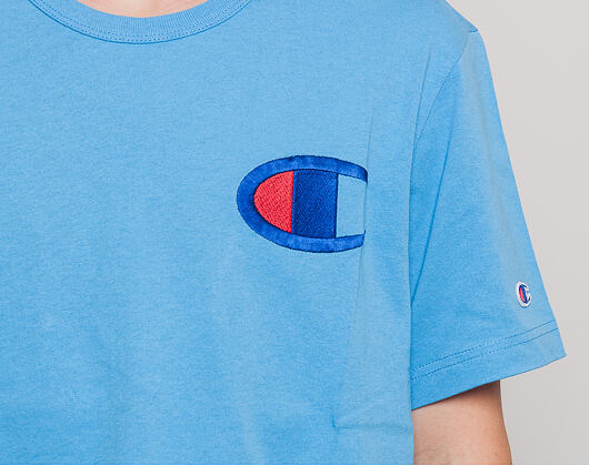 Triko Champion Crewneck T-Shirt Mid Logo Azure Blue