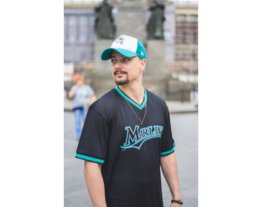 Kšiltovka New Era Coast 2 Coast Florida Marlins 9FORTY A-FRAME TRUCKER  Official Team Color