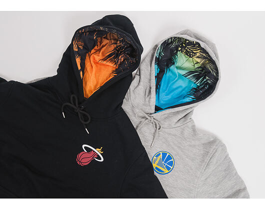 Mikina S Kapucí New Era Coastal Heat Hoody Golden State Warriors Light Grey Heather