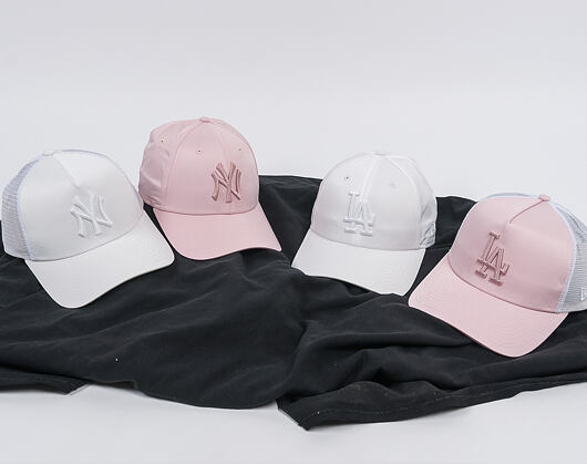 Dámská Kšiltovka New Era Trucker Satin Los Angeles Dodgers 9FORTY Pink Snapback