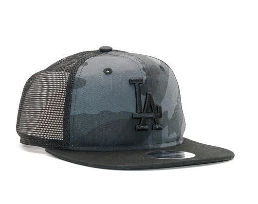 Kšiltovka New Era Trucker Washed Camo Los Angeles Dodgers 9FIFTY Marine Navy Camo Snapback