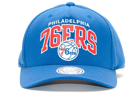 Kšiltovka Mitchell & Ness NBA Team Arch Pinch Panel 110 Philadelphia 76ers Blue Snapback