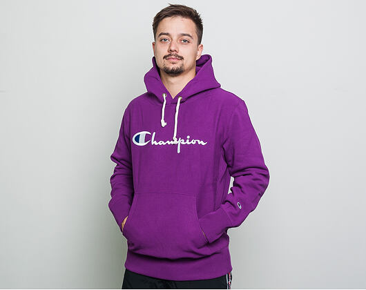 Mikina Champion Hooded Sweatshirt Classic Logo Purple