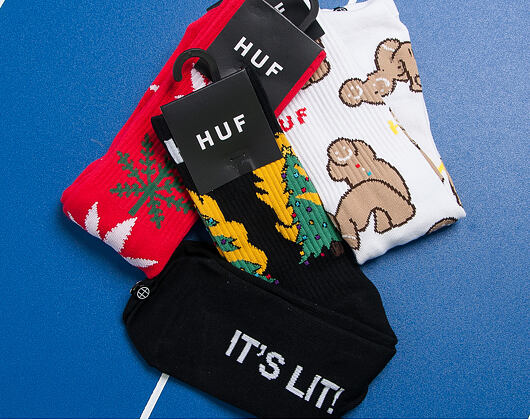 Ponožky HUF Plantlife Glowflake Red