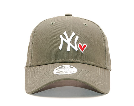 Dámská Kšiltovka New Era 9FORTY New York Yankees Heart Olive Strapback